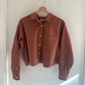 Everlane ‘The Way-Short Shirt’ Long Sleeve Button down Rust Orange